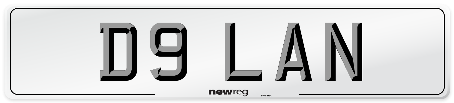 D9 LAN Number Plate from New Reg